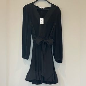 Milly- Liv Pleated Long Sleeve Dress black